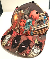 NWOT Marvel Deadpool Hat Adult Snapback color all over
