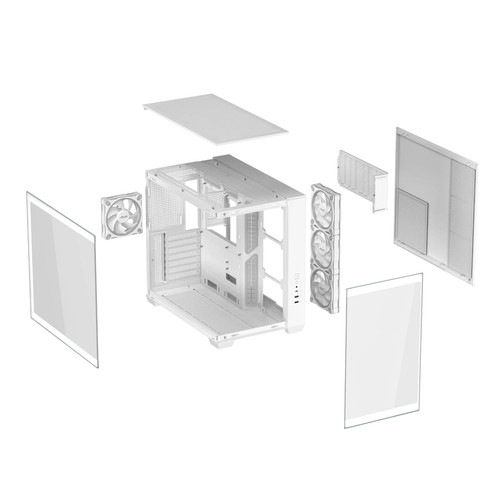 Asus White A32 Plus ARGB Dual-Chamber Gaming Case ATX - USB-C 10Gbps 4x ARGB Fan - Picture 7 of 23