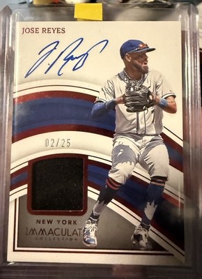 PANINI IMMACULATE 2023 AUTO MATERIALS JOSE REYES RED /25 #AM-JR METS