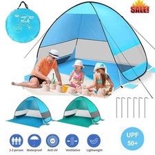 Pop Up Beach Tent Sun Shade Shelter Anti-uv Outdoor Camping Portable Blue Canopy