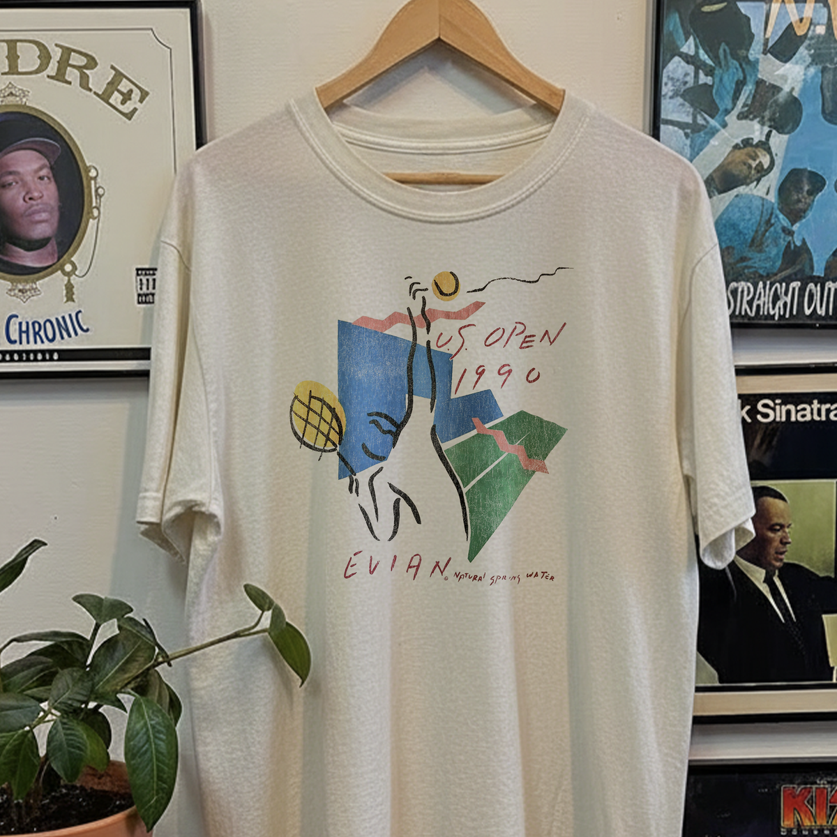 1990 US Open Evian Promo T-Shirt White XXL | eBay