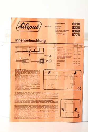 Liliput H0 Instrucciones Iluminación Interior 8318, 8228, 8368, 8778 (348052) | Zustand: Gut