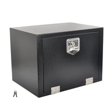 24"X18"X18" Black Steel Underbody Pickup Truck Box w/ T-Handle Latch for Storage