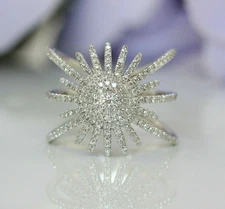 2.30 Ct Round Cut Moissanite Woman's Wedding Ring 14K White Gold Finish