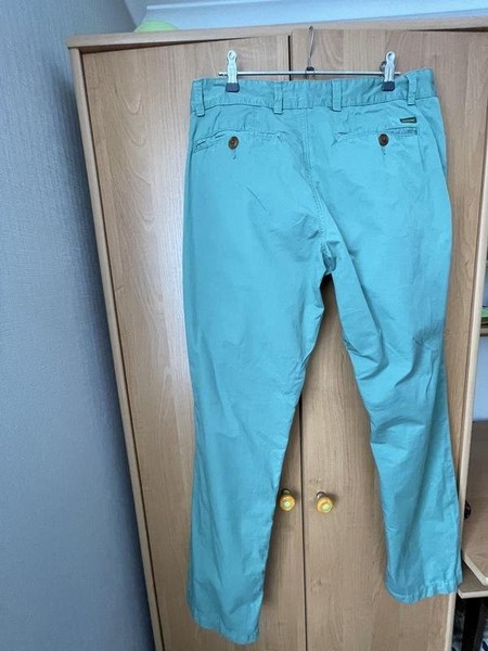 Men Barbour Trousers Green Cotton 32