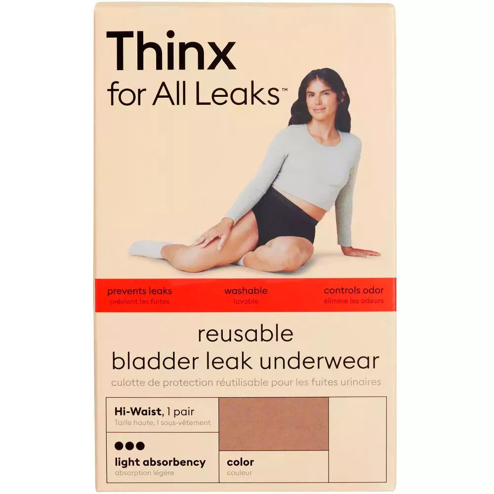 Тонкое защитное белье от недержания мочи с высокой талией цвета пустынной розы - большого размера