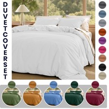 Luxury Duvet Cover Super King Bedding Sets Breathable Plain Quilt Set Pillowcase