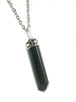 Schwarzer Turmalin AnhäNger Schutz Reiki Kristall Heilung Schorl Kette Halskette