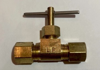 Lead Free 1/4 Inch Brass Compression Needle Valve Fitting 1/4'' Refrigerator line