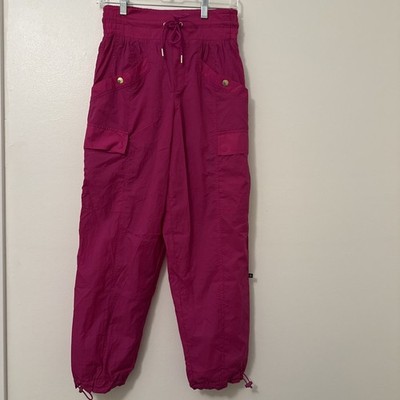 Athleta Alicia Keys Hot Pink High Waist Utility Cargo Track Pants Joggers Size 2