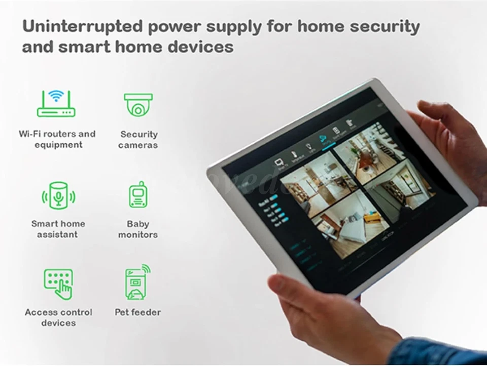 Fuente de alimentación ininterrumpida UPS de respaldo 500VA 300W batería alimentación de respaldo 3 tomas de corriente Foto 4 de 4