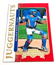 2025 Panini Crusade #5 Malcolm Moore Prospect Juggernauts Red /99 Texas.     Z23