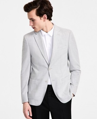 Calvin Klein Mens Slim fit Sport Coat Blazer 38 R Light Grey