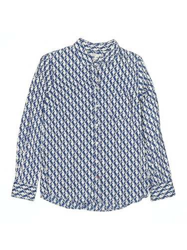 J.Crew Boys Blue Long Sleeve Button-Down Shirt 8