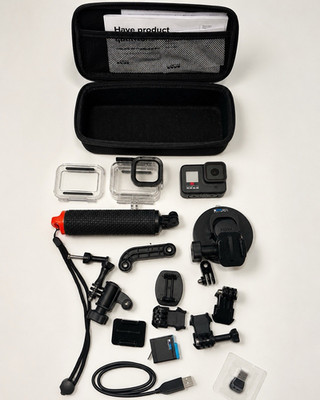 GoPro HERO8 Black Camera Accessory Bundle w/ Case, Mounts, Grip & Strap