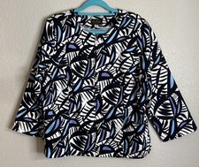 Bob Mackie XL Wearable Art Colorful Geometric 3/4 Sleeves Full Zip Jacket Artsy