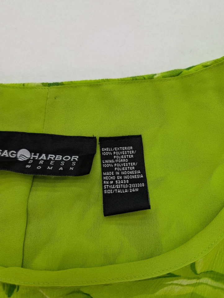 Sag Harbor Women's Dress Size 24W Green Floral Midi Maxi 90s - Image 4 of 4