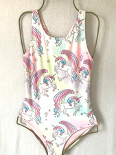 Girls Pink Mix NEXT Unicorn Swimsuit Age 8 Years - Racing Back Costume Racer