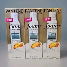 3- Pantene Pro-V, Foam Conditioner,Micellar Revitalize, 6 Oz Ea, New With Box