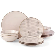 886115 Trianna Blush 12-Piece Dinnerware Set