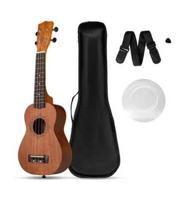 21'' Solid Mahogany Ukulele with 15:1 Professional Tuners, Complete Starter Kit f