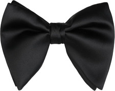 Velvet Pre-tied Adjustable Bow Tie for Men Oversize Formal Solid Tuxedo Bowtie