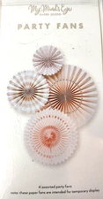 Lot of 2 My Mind's Eye Basics Party Fans 4/Pkg-paper crafts Multi-colored 2018