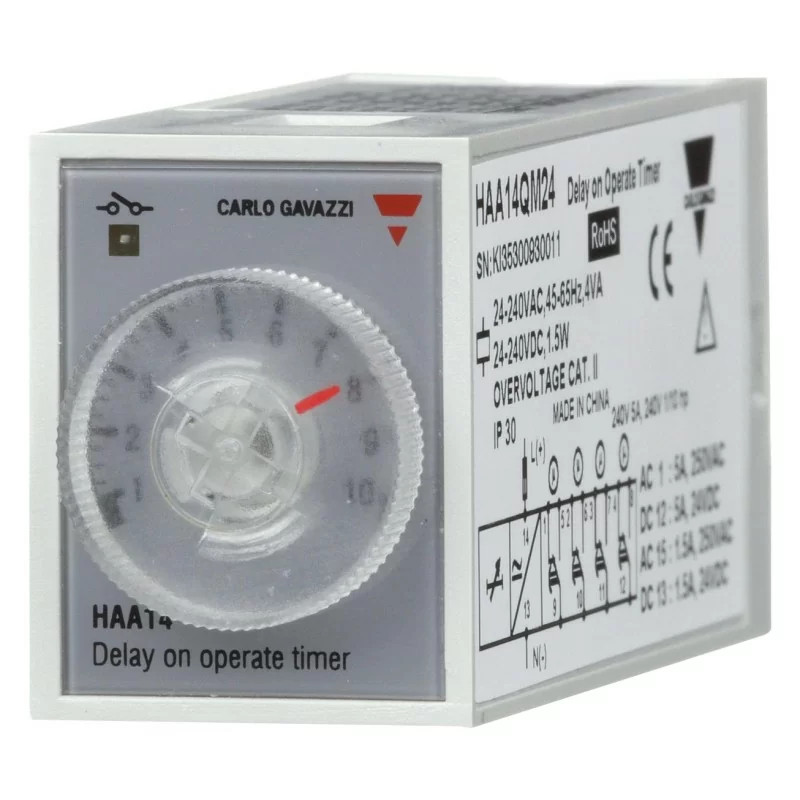 Relais de temporisation HAA14QM24 Carlo Gavazzi pour automatisme cabine