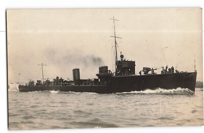 RPPC unbekannte Marine Motor Patrouille Dampfmaschine Kanonenboot UNP Postkarte
