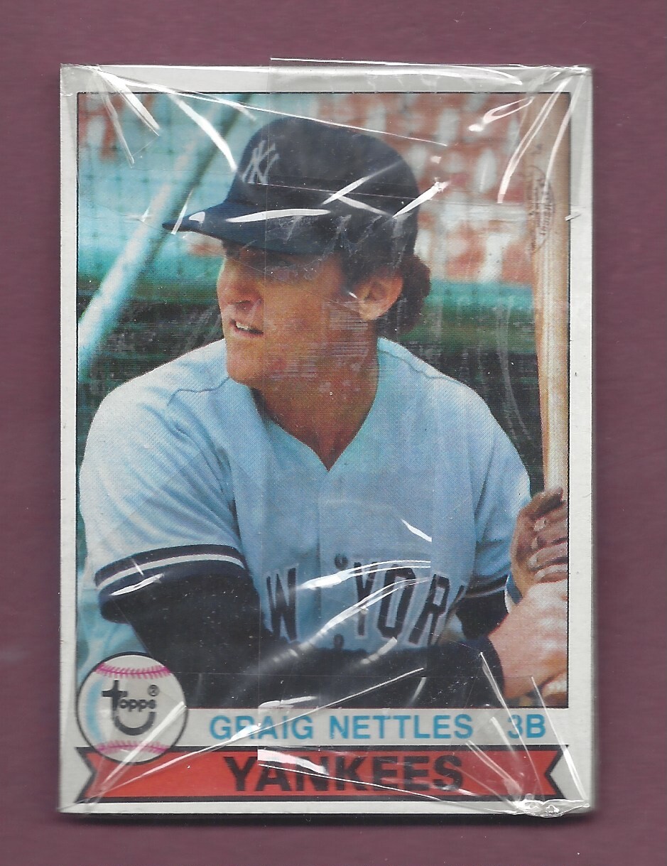 1979 TOPPS NEW YORK YANKEES BURGER KING CELLO PACK GRAIG NETTLES SHOWING V767