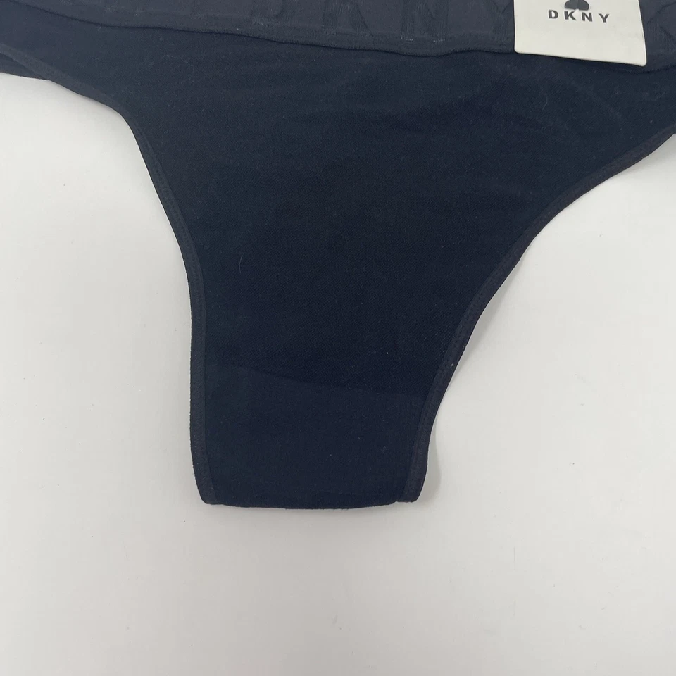 全新带标签 DKNY 网眼线丁字裤内裤风格黑色 XL 码厚标志腰带 — 第 4/4 张图片