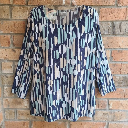 JM Collection Womens Size M Top Blouse 3/4 Sleeves - Picture 9 of 9