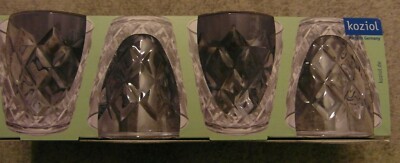 4x Koziol Trinkbecher CRYSTAL S Transparent mit je 250ml DIAMANTEN SCHLIFF Optik