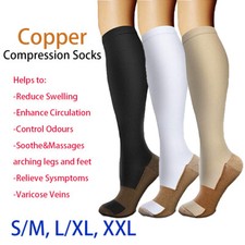 Calcetines de compresión deportes viaje vuelo correr anti fatiga medias enfermería EE. UU.
