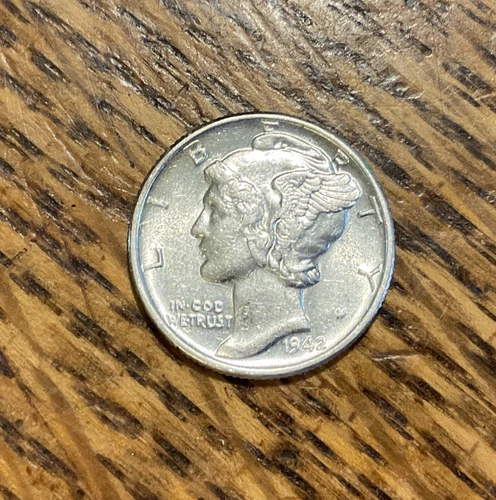 1942 “Mercury” Dime, UNC with Full Split Bands - Free shipping!