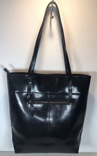 S-zone Women's Genuine Black Leather Tote Shoulder Bag Handbag Very Nice