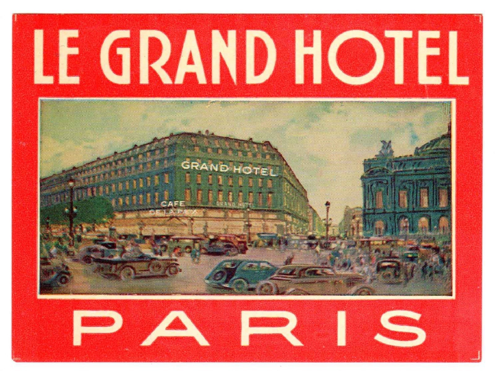 Vintage Paris Le Grand Hotel Luggage Tag France Travel Accessory (1218)-image