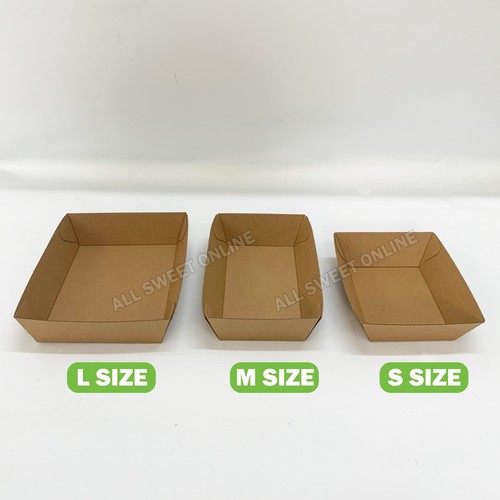 10x Small Kraft Paper Food Tray Eco Party Catering Disposable Snack Box Takeaway - Picture 7 of 8