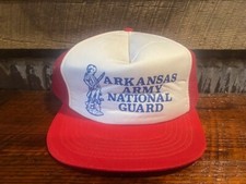 NOS Vintage 1980's ARKANSAS ARMY NATIONAL GUARD Trucker Cap Hat Arkansas AR New