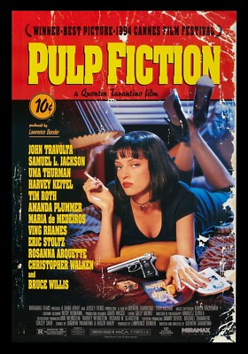 PULP FICTION QUENTIN TARANTINO FILM Film Kino Poster Wandkunst Bild A4 +