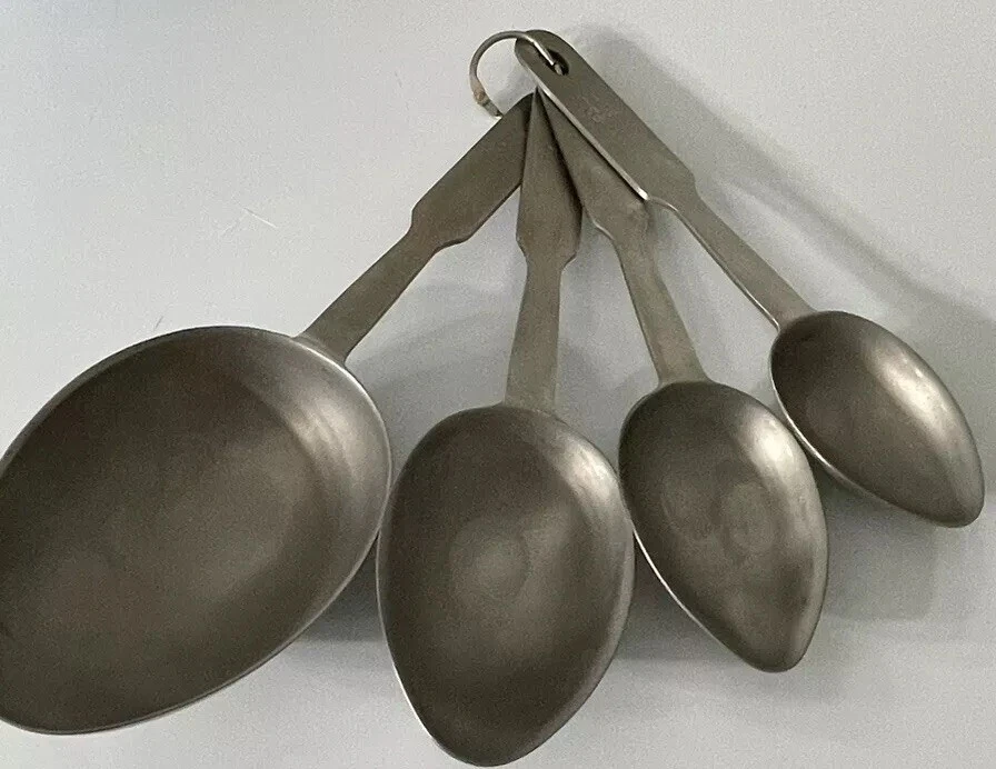 NORPRO 18/10 Stainless Steel Measuring Scoops 4 PC Set 1C-1/2C-1/4C-1/8C Spoons