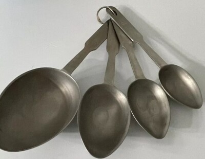 NORPRO 18/10 Stainless Steel Measuring Scoops 4 PC Set 1C-1/2C-1/4C-1/8C Spoons 