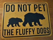 LARGE Rustic Vintage Bears Cabin Metal Sign Camping Lodge Primitive Home Decor