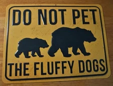 LARGE Rustic Vintage Bears Cabin Metal Sign Camping Lodge Primitive Home Decor