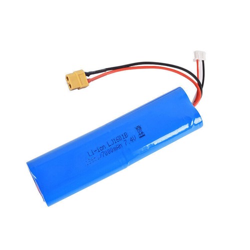 Batteria agli ioni di litio 7000 mAh 7,4 V spina KET-2P/XT60 per serbatoio radiocomandato Henglong 3818 3889 3809 - Foto 2 di 9