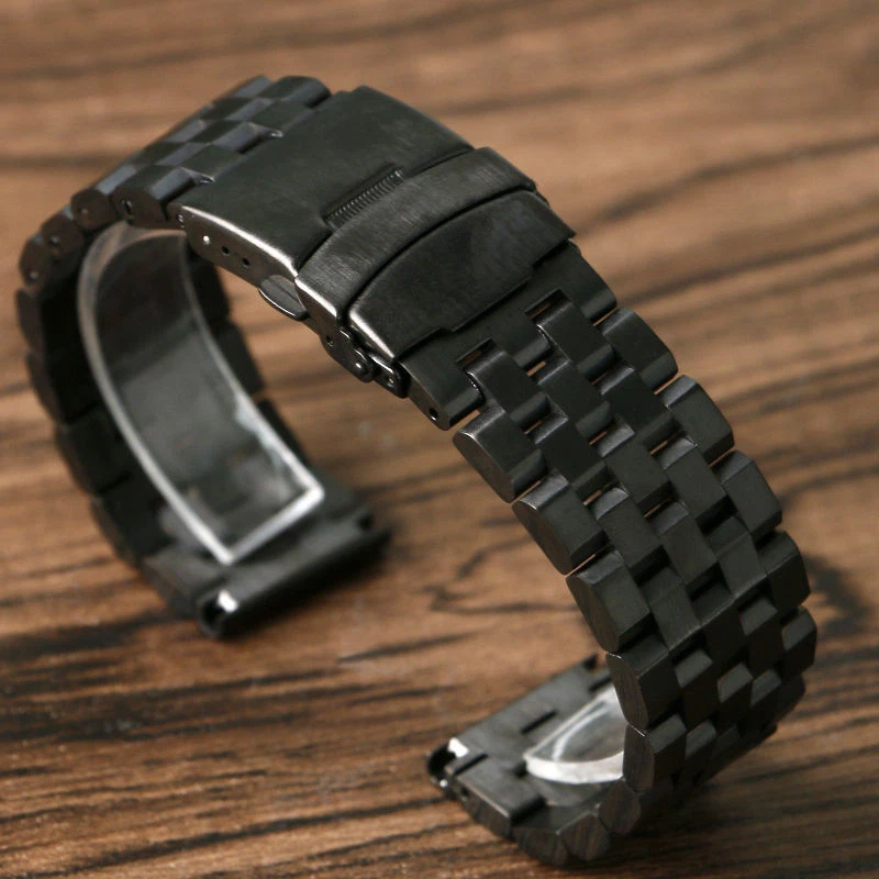 Stainless Steel Strap Straight End Metal Bracelet Wrist Watch Band 18/20/22/24mm - image 2 of 4