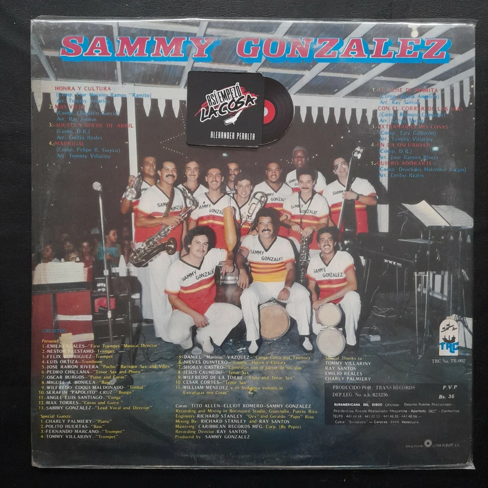 Sammy Gonzalez ‎– Sammy Gonzalez - Latin, Salsa Guaguancó, Venezuela, 1983 - Image 2 of 4