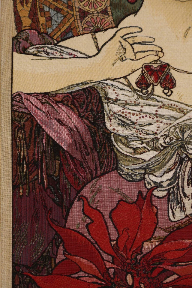 Tapiz Europeo Piedra Mucha Rubis - Piedras Preciosas - Rubí - Tejido Jacquard Foto 4 de 4