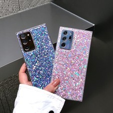 Case For Samsung S24 S23 S20 FE A51 A71 A21S A41 Bling Glitter Silicone Cover