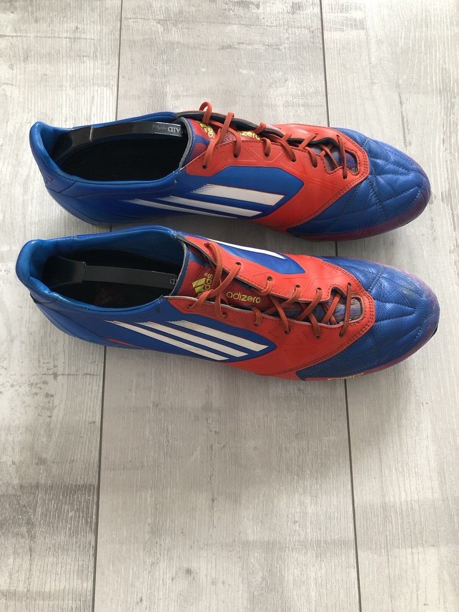 Adidas F50 Adizero Leather Blue Football Cleats US12 UK11 1/2